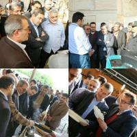 بازدید مسئولین محترم  کشوری،جناب آقای دکتر نامورمطلق،جناب آقای مهندس رحمانی  معاونت محترم استانداری ،جناب آقای دکتر امیری ریاست محترم میراث فرهنگی فارس و جناب آقای مهندس گورنگی ریاست محترم اتحادیه تعاونی های صنایع دستی استان فارس از نهمین نمایشگاه سراسری صنایع دستی اسفند 95